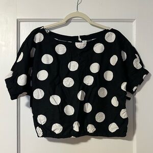 POLKA DOT LINEN TOP